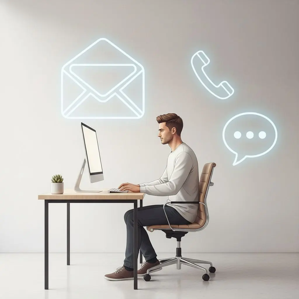 Άντρας χρησιμοποιεί email, τηλέφωνο και chat για επικοινωνία με τη Bwin