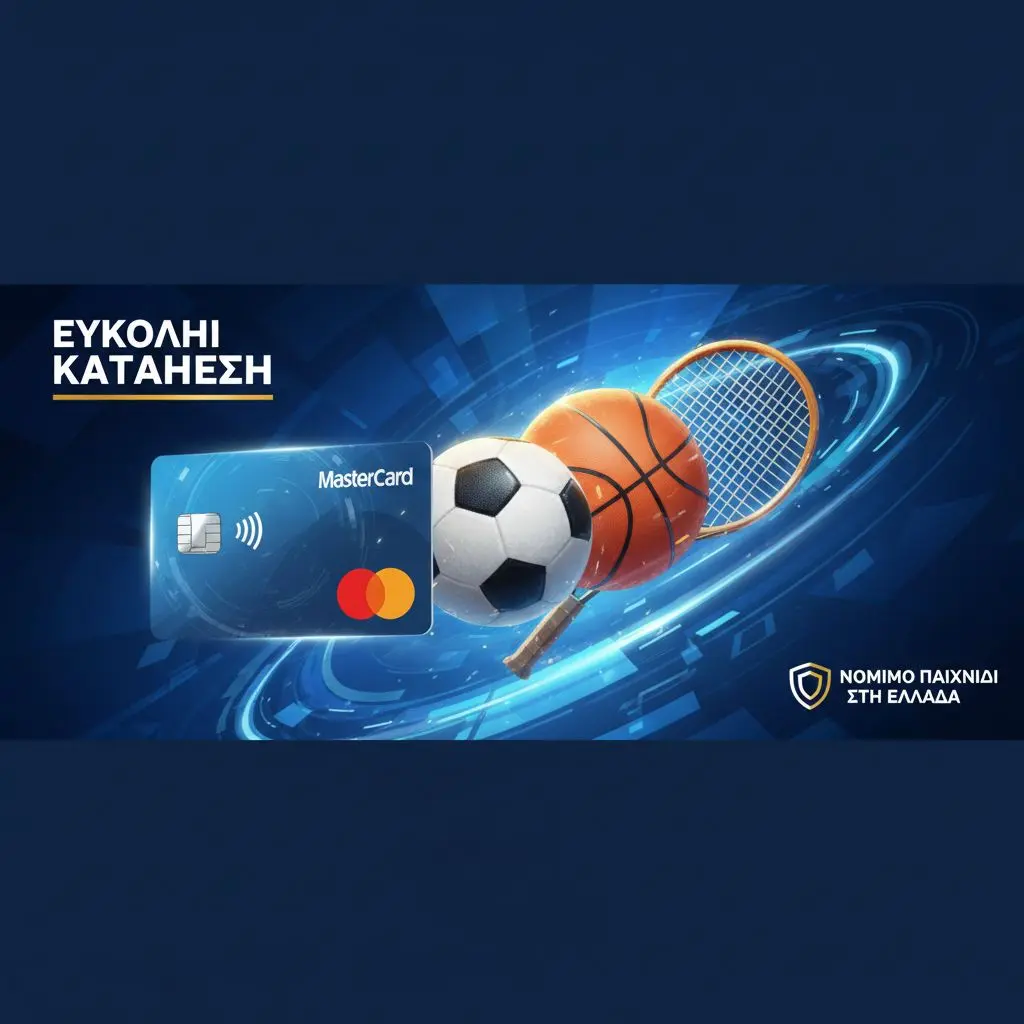 Banner με Mastercard και στοιχηματικό φόντο για εύκολη κατάθεση στη bwin