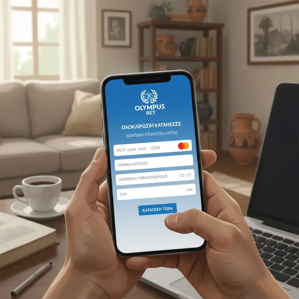 Χρήστης εισάγει στοιχεία Mastercard στο ταμείο της bwin από υπολογιστή ή κινητό